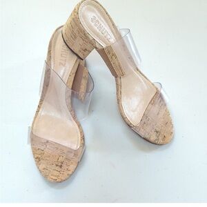 Schutz Tan Cork Women's Sandals Like New